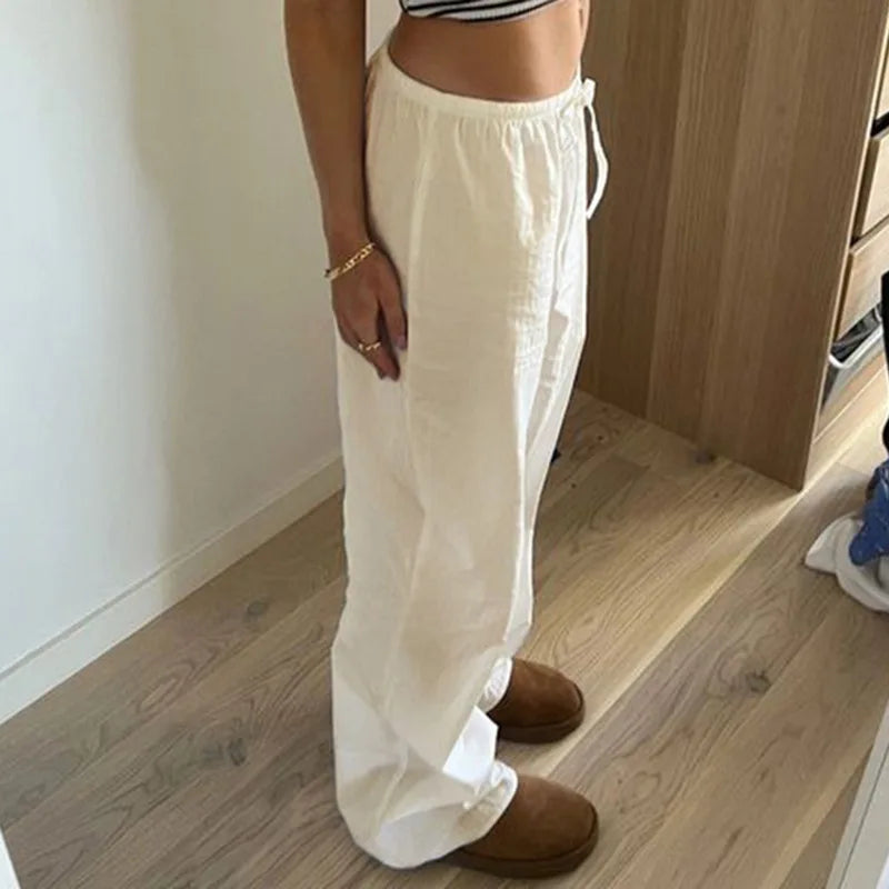 Stil der 2000er-Jahre Baumwoll-Leinenhose l Sissy
