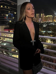 Ellie | Funkelndes Partykleid mit tiefem V-Ausschnitt