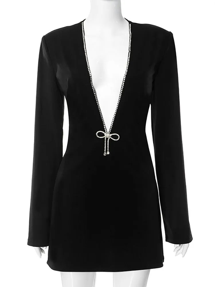 Ellie | Funkelndes Partykleid mit tiefem V-Ausschnitt