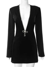 Ellie | Funkelndes Partykleid mit tiefem V-Ausschnitt