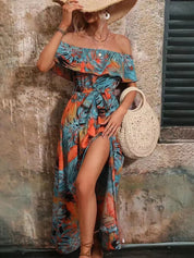 Emery l Off Shoulder Frauen Sommer Strand Urlaub Maxi Kleid