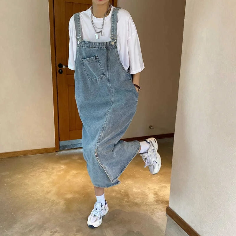 Locker geschnittenes Overall-Denim-Kleid | Miette