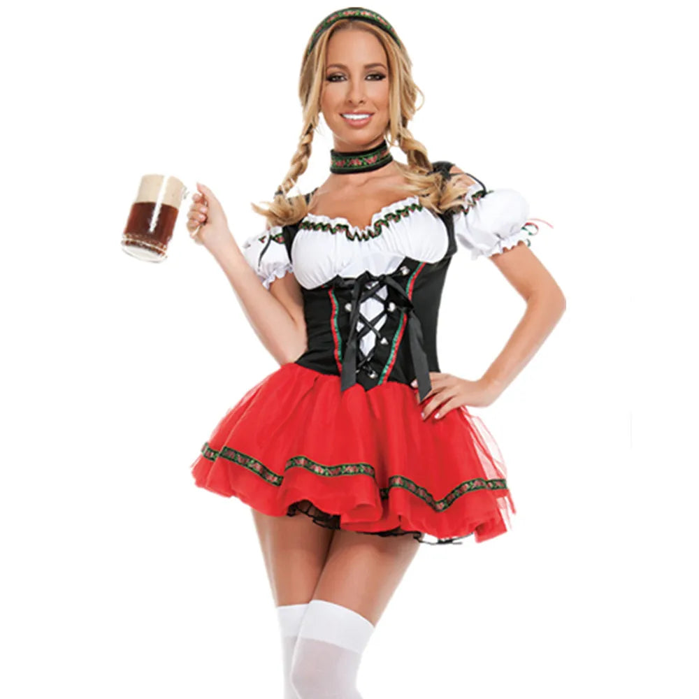 Oktoberfest Dirndl Kleid | Traditionelles Bayerisches Dirndl für Frauen | Mandfrey