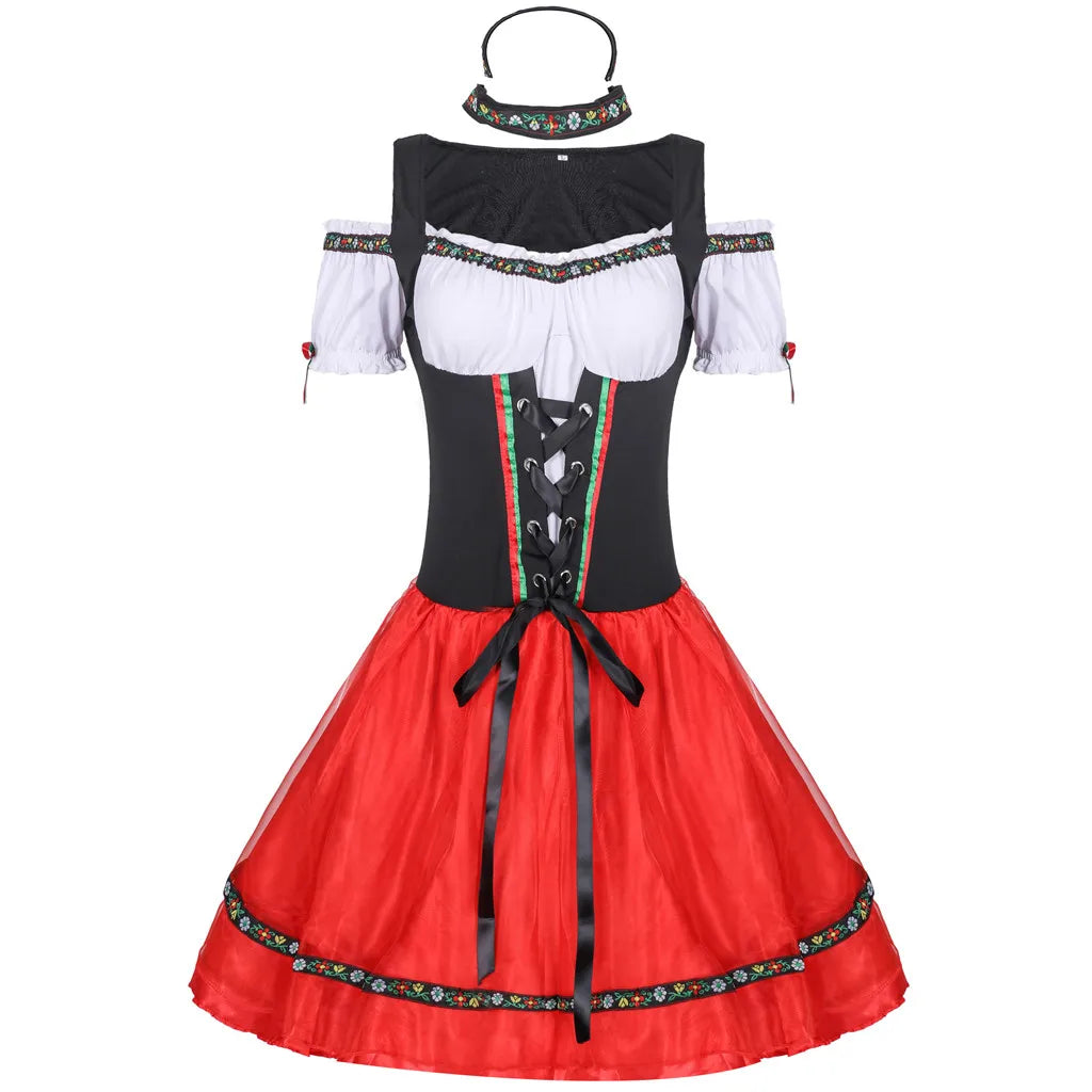Oktoberfest Dirndl Kleid | Traditionelles Bayerisches Dirndl für Frauen | Mandfrey