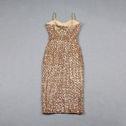 Bellarosa l Langes Abendkleid mit glitzernden Pailletten und Spaghettiträgern