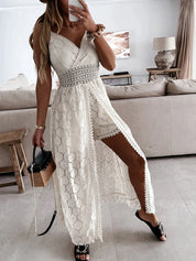 Serena | Sommerliches langes Spitzenkleid mit Shorts