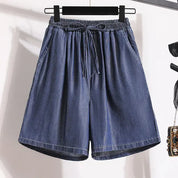 Renza | Jeansshorts mit weitem Bein und elastischem Bund