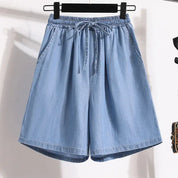 Renza | Jeansshorts mit weitem Bein und elastischem Bund