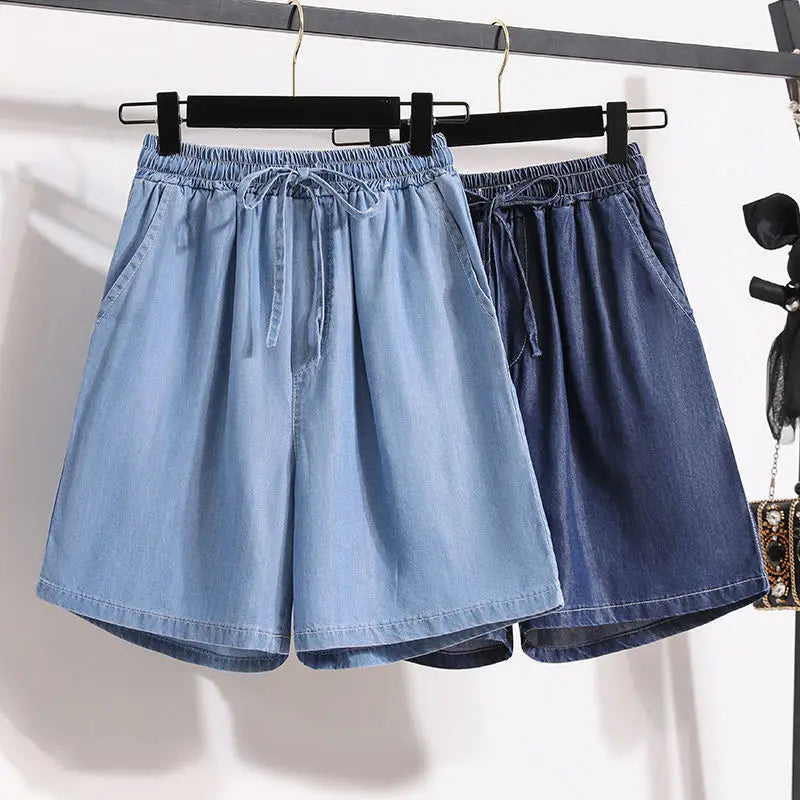 Renza | Jeansshorts mit weitem Bein und elastischem Bund