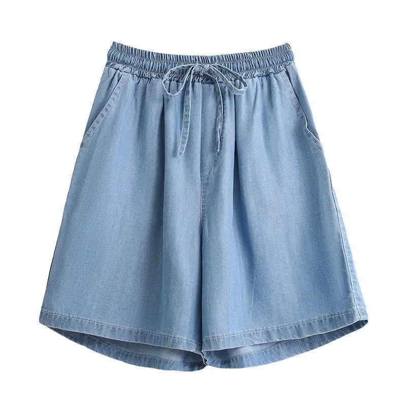 Renza | Jeansshorts mit weitem Bein und elastischem Bund