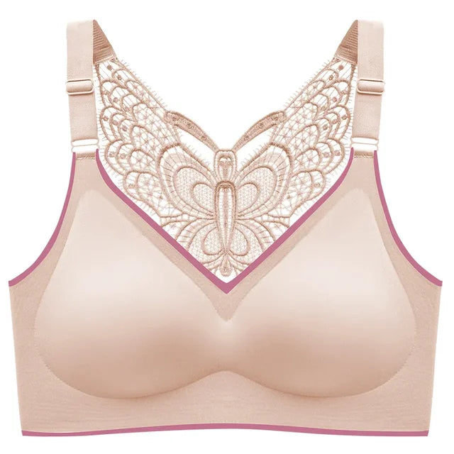 Vova Voom l Nahtloser Push-up-BH für Frauen in Übergröße, gepolstert, Schmetterling