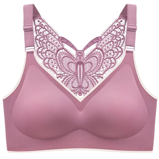Vova Voom l Nahtloser Push-up-BH für Frauen in Übergröße, gepolstert, Schmetterling