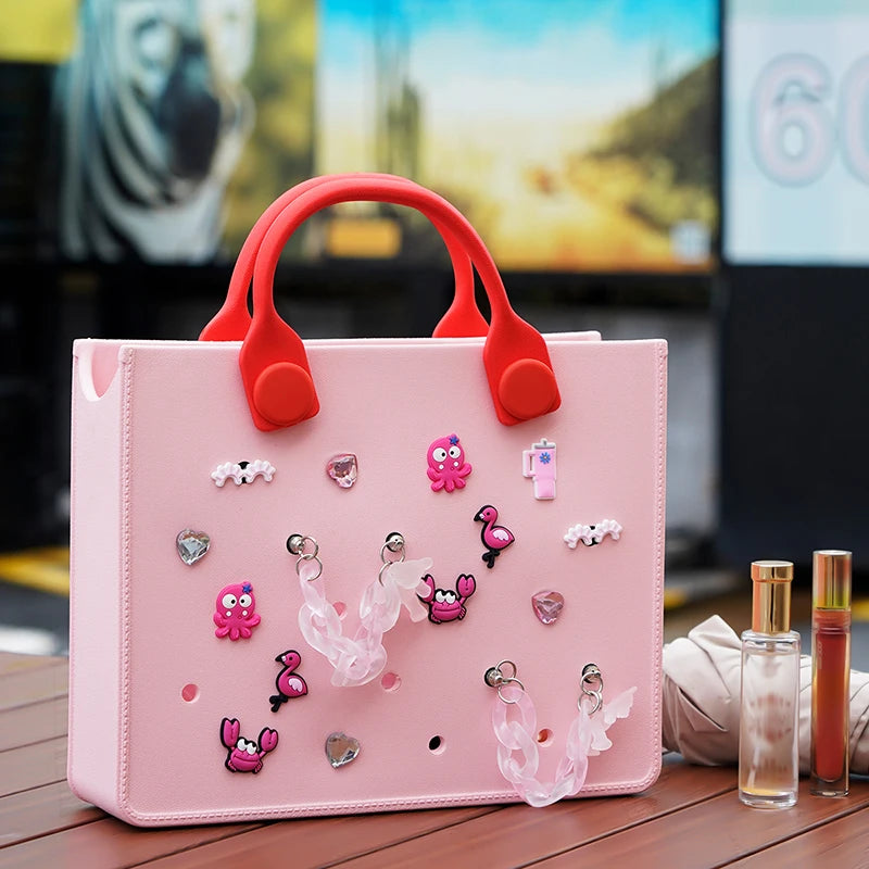 JuicyGlow l Wasserdichte Strand-Reisetasche mit niedlichen Anhängern