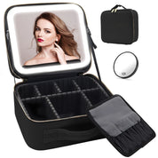 Donnatella Carry All l Großes Reise-Make-up mit LED-Beleuchtung, Trennwänden und Spiegel