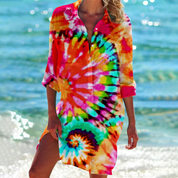 Audry l Sommer bedrucktes Hemdkleid