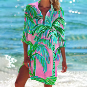 Audry l Sommer bedrucktes Hemdkleid