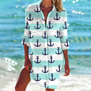 Audry l Sommer bedrucktes Hemdkleid