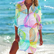Audry l Sommer bedrucktes Hemdkleid