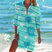 Audry l Sommer bedrucktes Hemdkleid