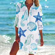 Audry l Sommer bedrucktes Hemdkleid