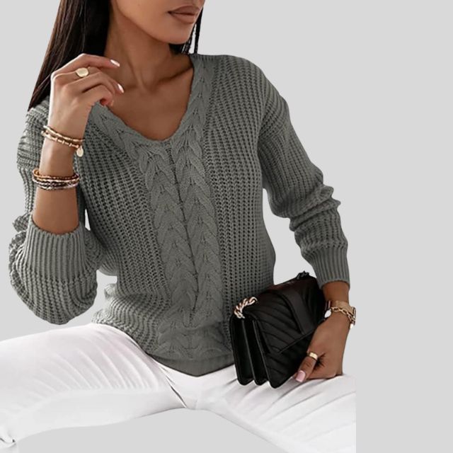 Madelene | Gemütlicher Strickpullover mit V-Ausschnitt