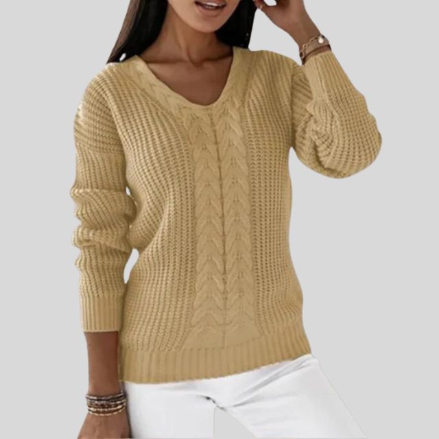 Madelene | Gemütlicher Strickpullover mit V-Ausschnitt