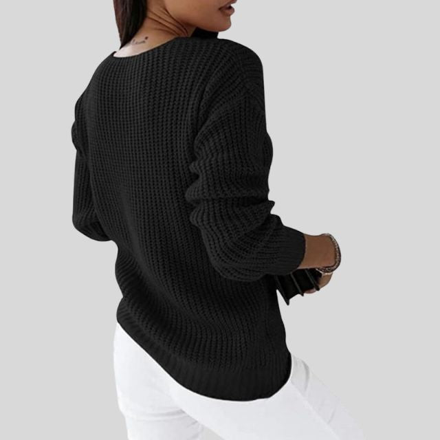 Madelene | Gemütlicher Strickpullover mit V-Ausschnitt