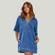 River | Stylisches Denim-Kleid mit Taschen