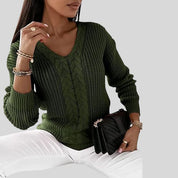 Madelene | Gemütlicher Strickpullover mit V-Ausschnitt