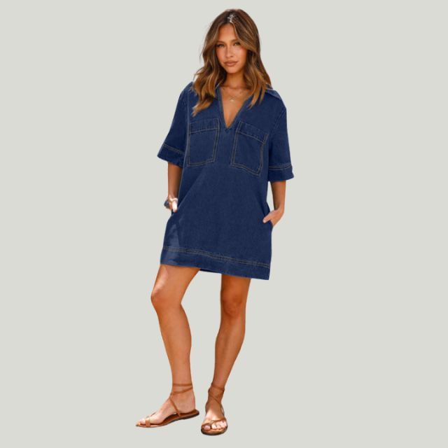 River | Stylisches Denim-Kleid mit Taschen