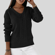 Madelene | Gemütlicher Strickpullover mit V-Ausschnitt