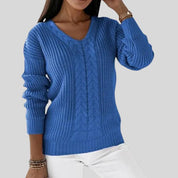 Madelene | Gemütlicher Strickpullover mit V-Ausschnitt