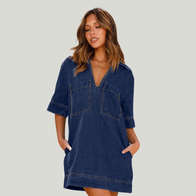 River | Stylisches Denim-Kleid mit Taschen