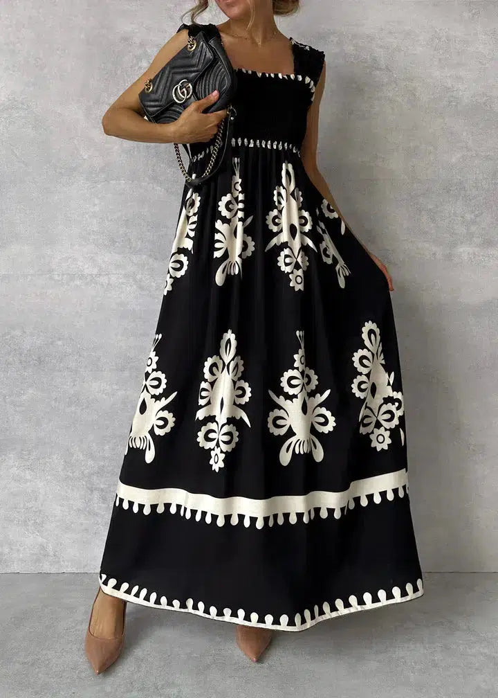 Rosette l Ärmelloses maxikleid mit coolem print