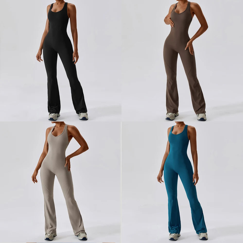 FormFit-Body | Ausgestelltes Jumpsuit-Workout-Outfit für Damen