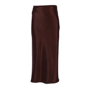 Raphia l Langer Rock aus Satin und Seide mit hoher Taille