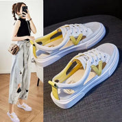 Roxanna l Damen-Sneaker im Fischmaul-Stil mit Sandalenriemen