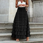 Harley | Hoch Tailliertes Elegantes Langes Maxi-Mesh-Luxus-Ballrockkleid