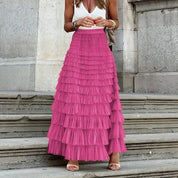 Harley | Hoch Tailliertes Elegantes Langes Maxi-Mesh-Luxus-Ballrockkleid