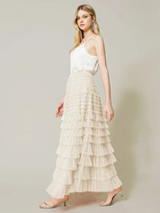 Harley | Hoch Tailliertes Elegantes Langes Maxi-Mesh-Luxus-Ballrockkleid