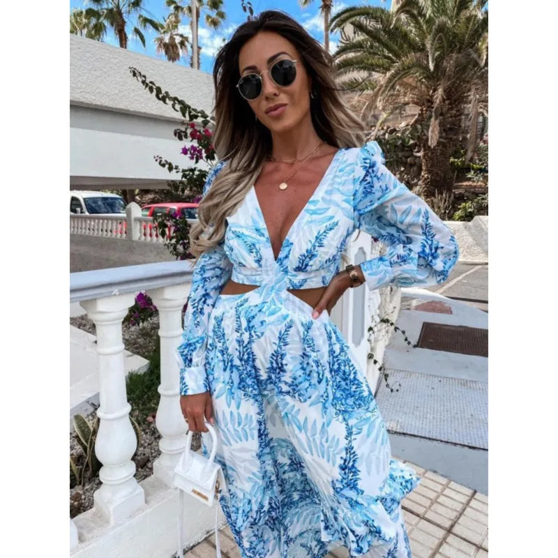 Ruthie l Elegantes Maxikleid mit Laternenärmeln