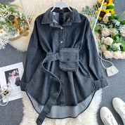Beta | Jeanshemdkleid mit verstellbarem Gürtel und Seitentasche