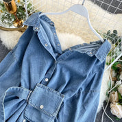 Beta | Jeanshemdkleid mit verstellbarem Gürtel und Seitentasche