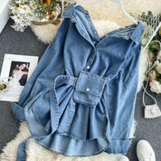 Beta | Jeanshemdkleid mit verstellbarem Gürtel und Seitentasche