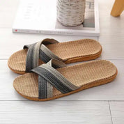 Lässige flache Sommersandalen aus Leinen für Herren l Ambrose