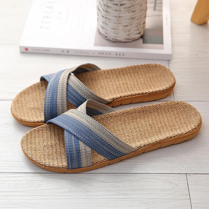 Lässige flache Sommersandalen aus Leinen für Herren l Ambrose