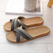 Lässige flache Sommersandalen aus Leinen für Herren l Ambrose