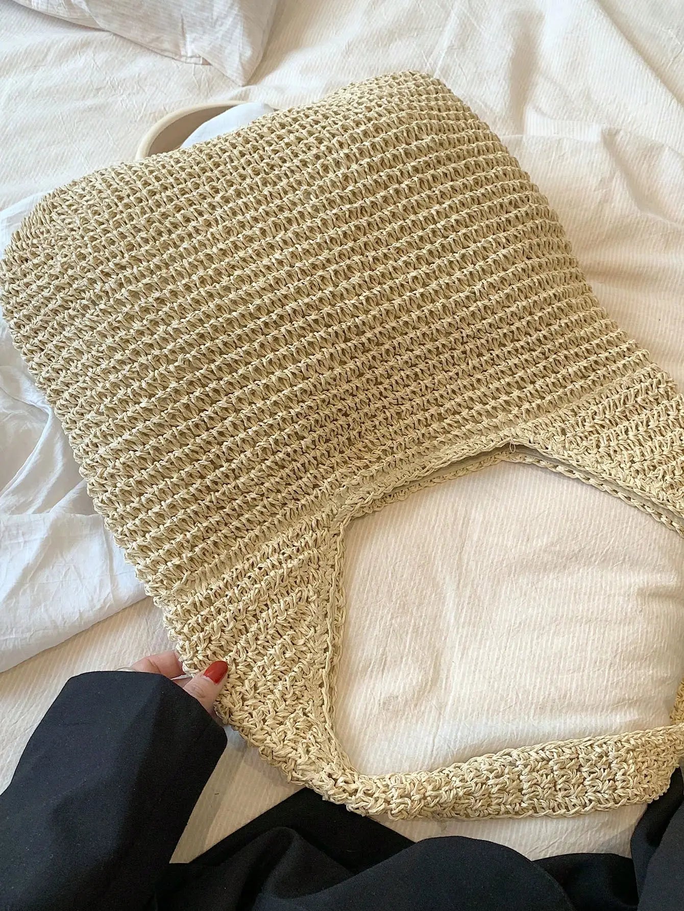 | Strandtasche | Sommer Strand Resort Mode gewebte Damen Umhängetasche | Mit großem Fassungsvermögen l Venus
