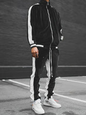 Jamir l Klassischer Samt-Trainingsanzug mit durchgehendem Reißverschluss für Herren