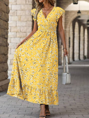 Maxikleid mit V-Ausschnitt und zartem Blumenmuster l Kaylani